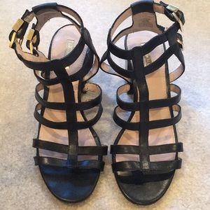 Louise Et Cie black leather strapped sandal, Sz 8